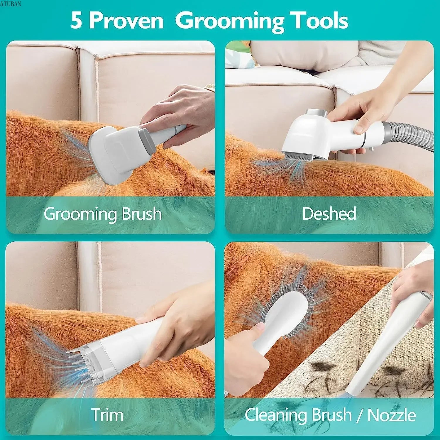 Pet Grooming Kit with Vacuum and Clippers