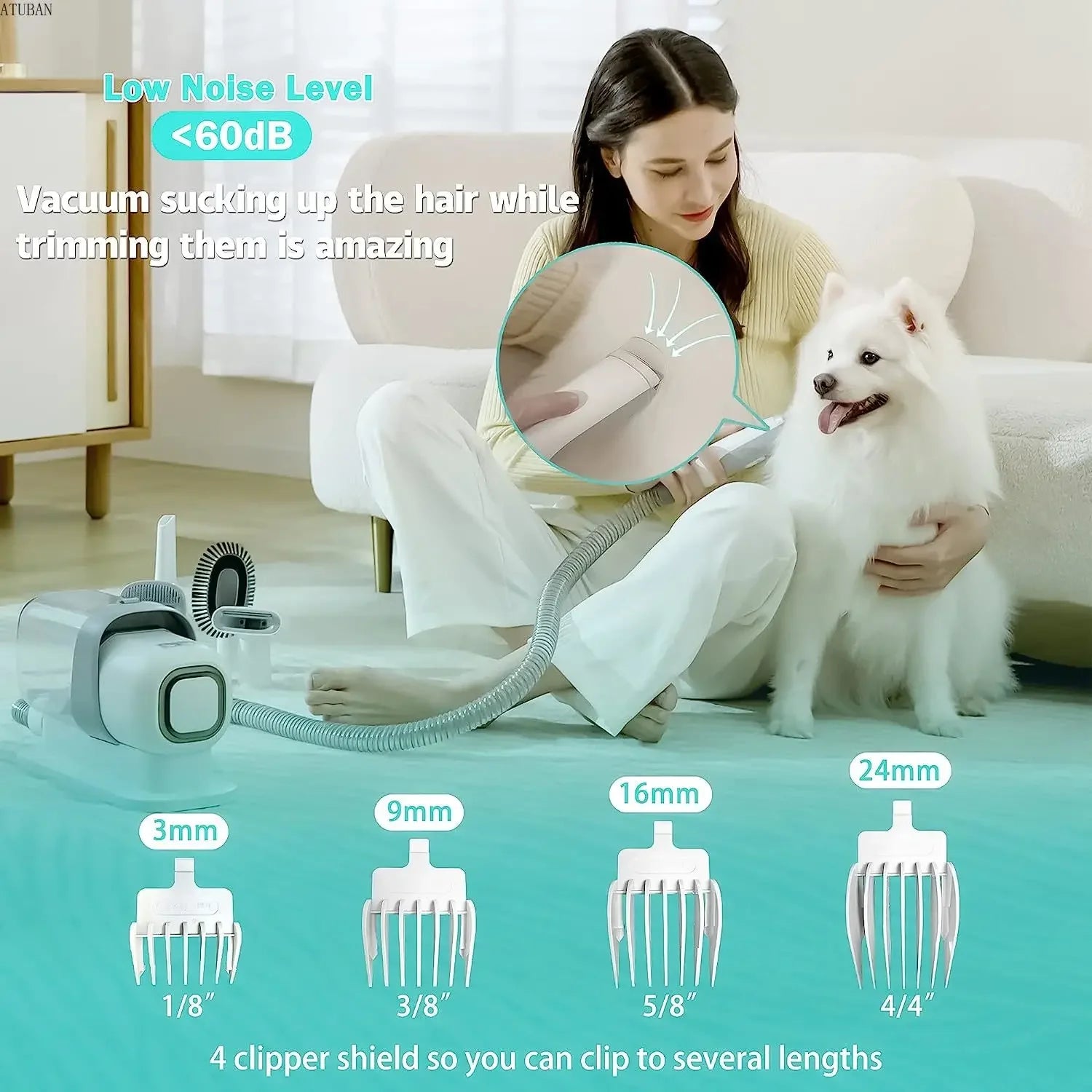 Pet Grooming Kit with Vacuum and Clippers